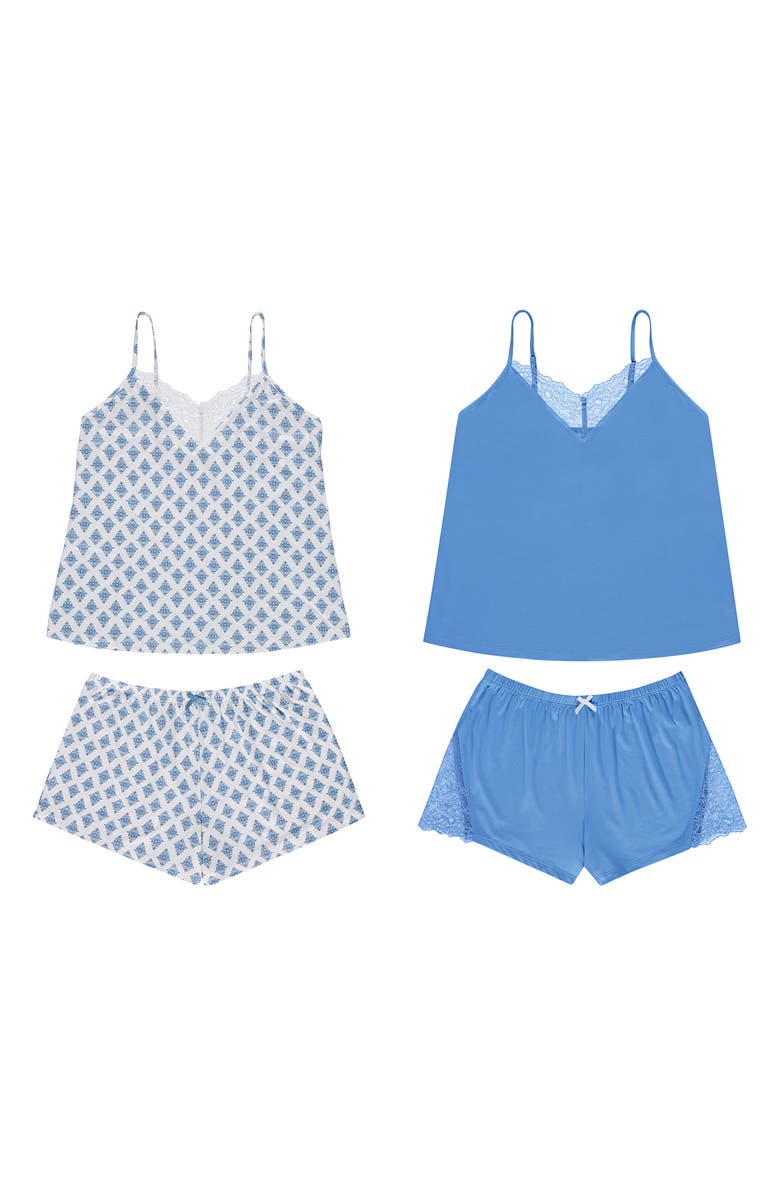 Flora By Flora Nikrooz Stacy 4-Piece Pajamas Set, Alternate, color, Navy