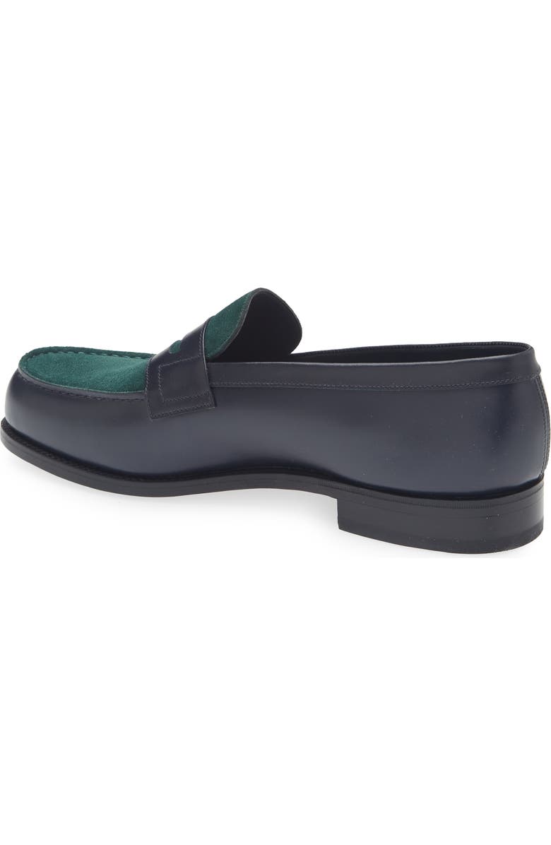 JM WESTON 180 Colorblock Penny Loafer, Alternate, color, Blue/ Dark Green