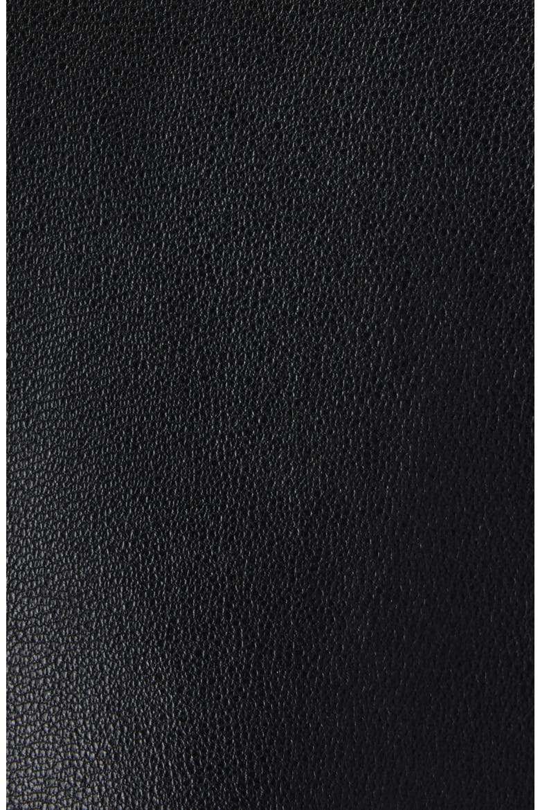 Gathered Leather Jacket, Alternate, color, BLACK