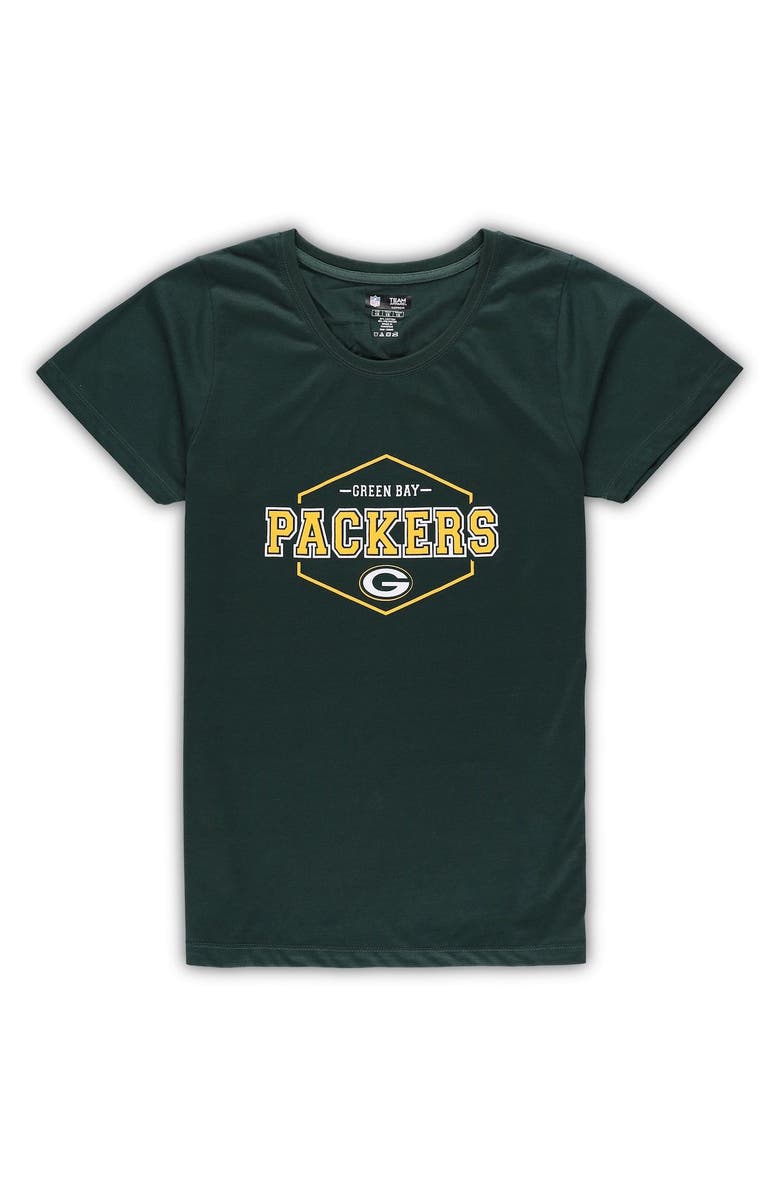 CONCEPTS SPORT Women's Concepts Sport Green/Gold Green Bay Packers Plus Size Badge T-Shirt & Pants Sleep Set, Alternate, color, 