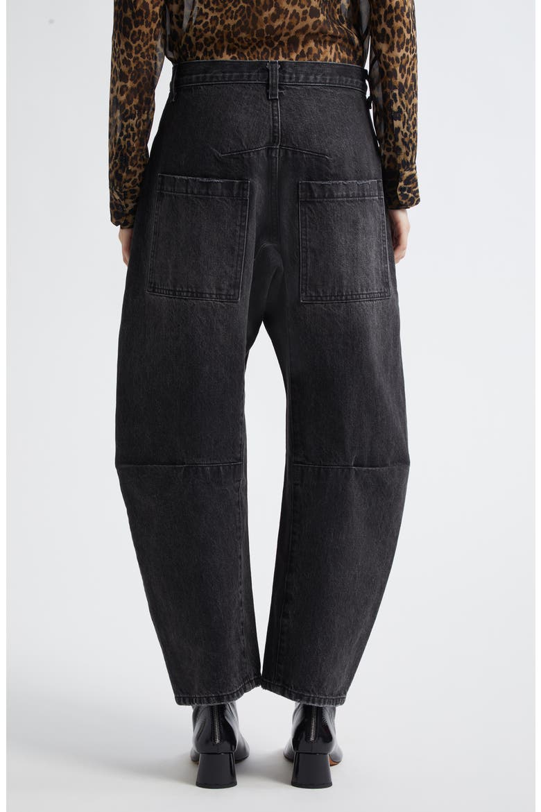 Shon Barrel Leg Jeans, Alternate, color, STONE BLACK WASH