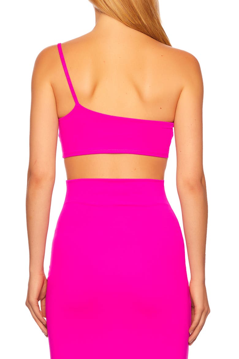 One-Shoulder Crop Top, Alternate, color, MAGENTA