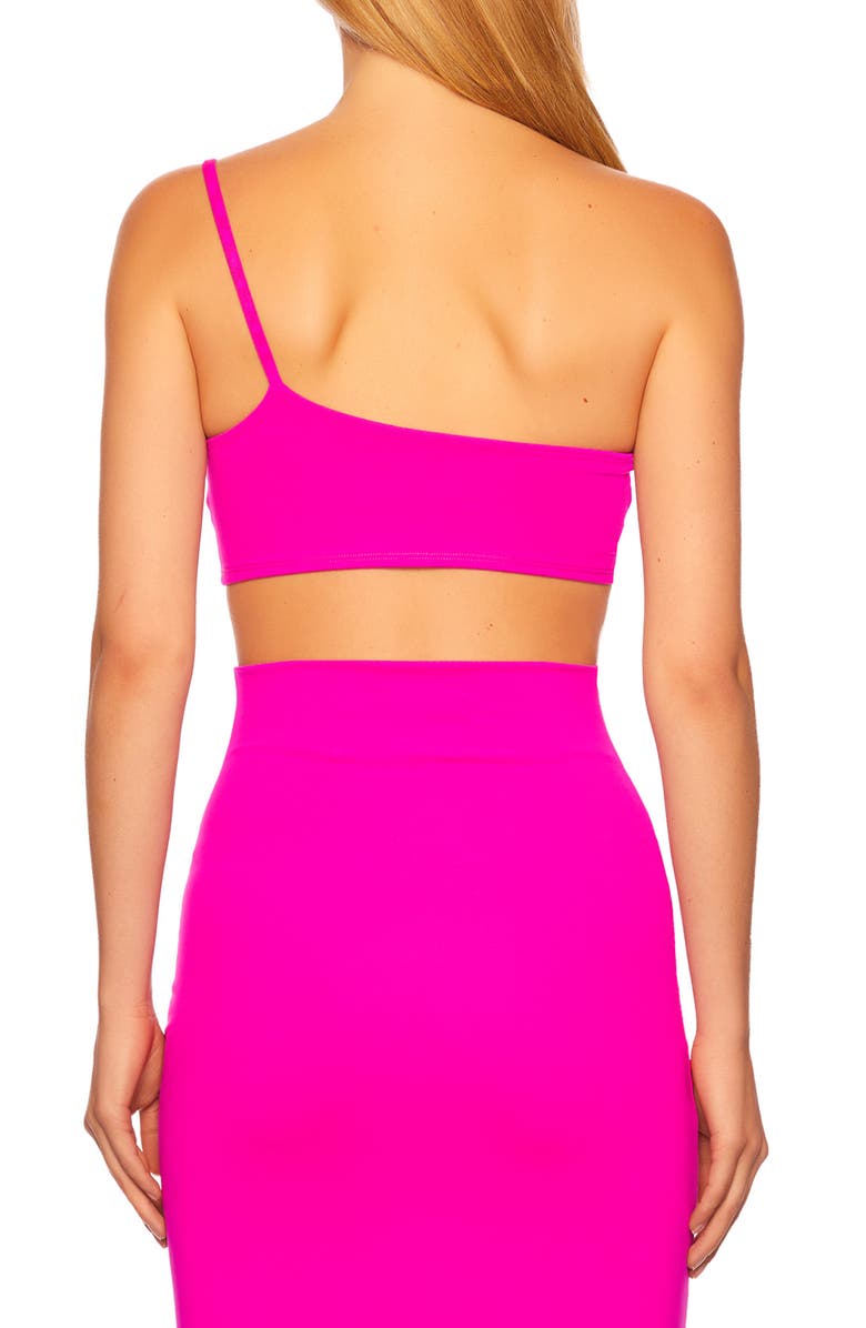 Susana Monaco One-Shoulder Crop Top, Alternate, color, Magenta