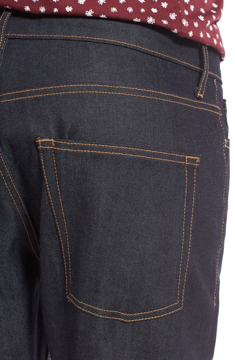 Topman Slim Fit Raw Denim Jeans, Alternate, color,