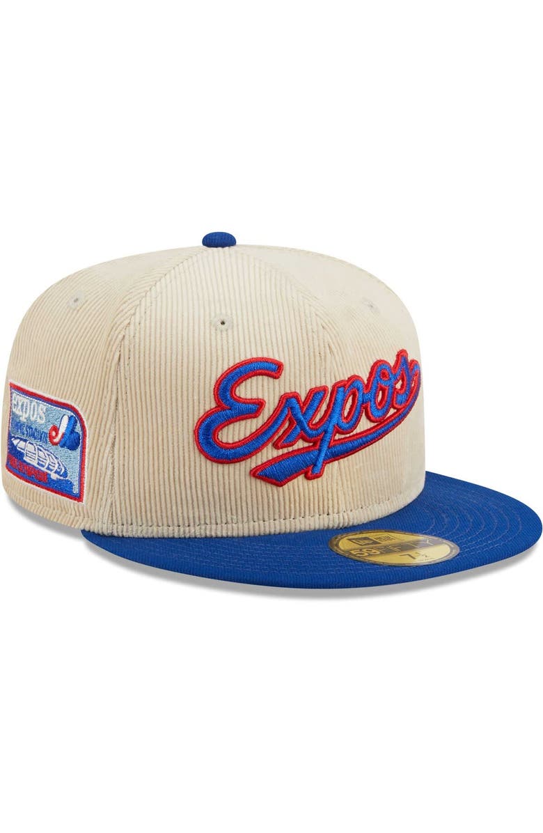 New Era Men's New Era White Montreal Expos Cooperstown Collection Corduroy Classic 59FIFTY Fitted Hat, Main, color, 