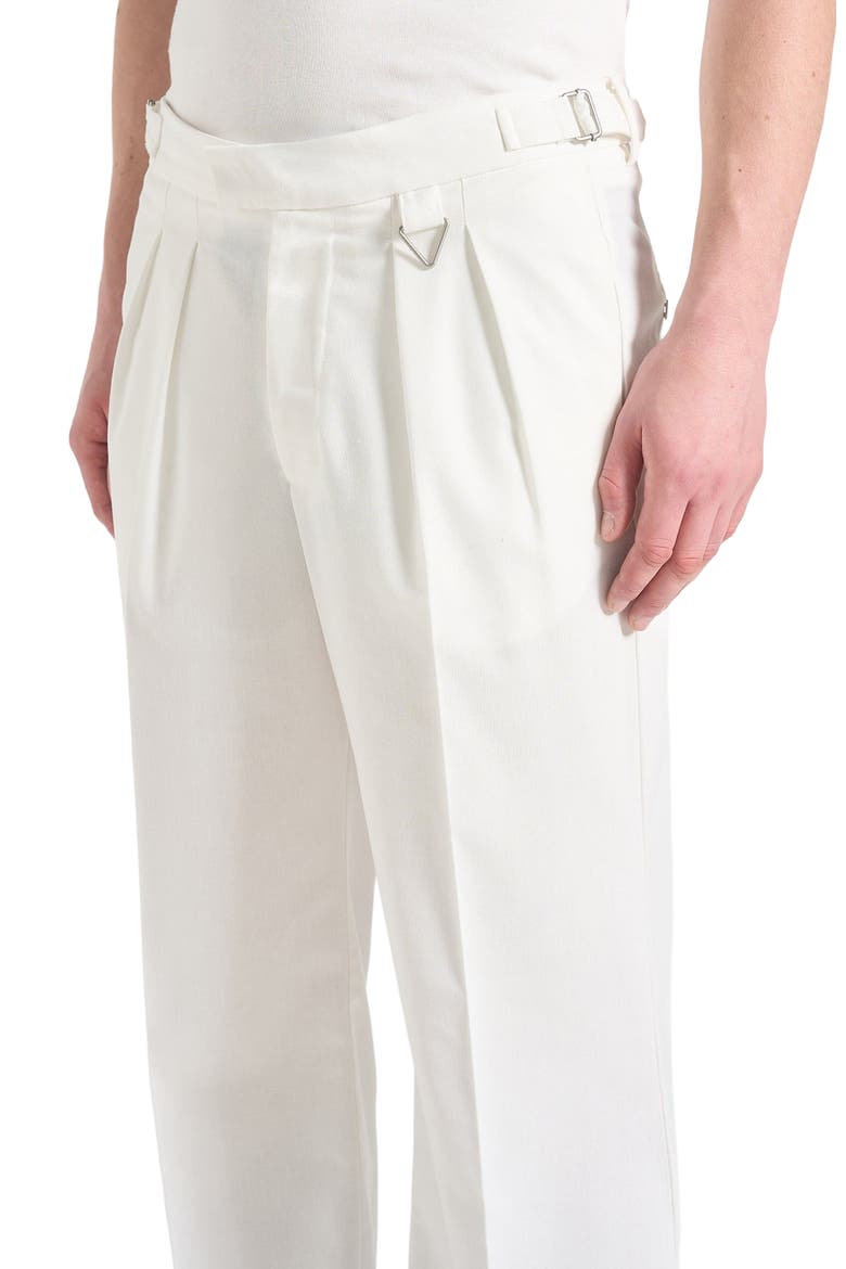 Pierre Relaxed Fit Linen Pleated Trousers, Alternate, color, White