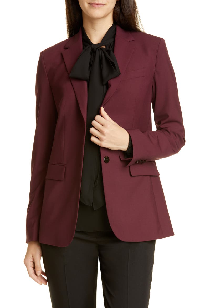Classic Stretch Wool Jacket, Main, color, MULBERRY