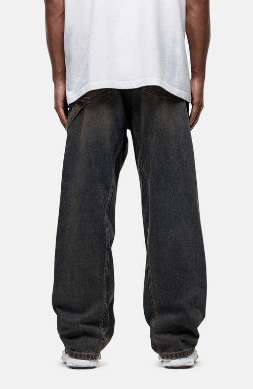 Good For Nothing Traipes Blue Washed Baggy Denim Jeans In Gray