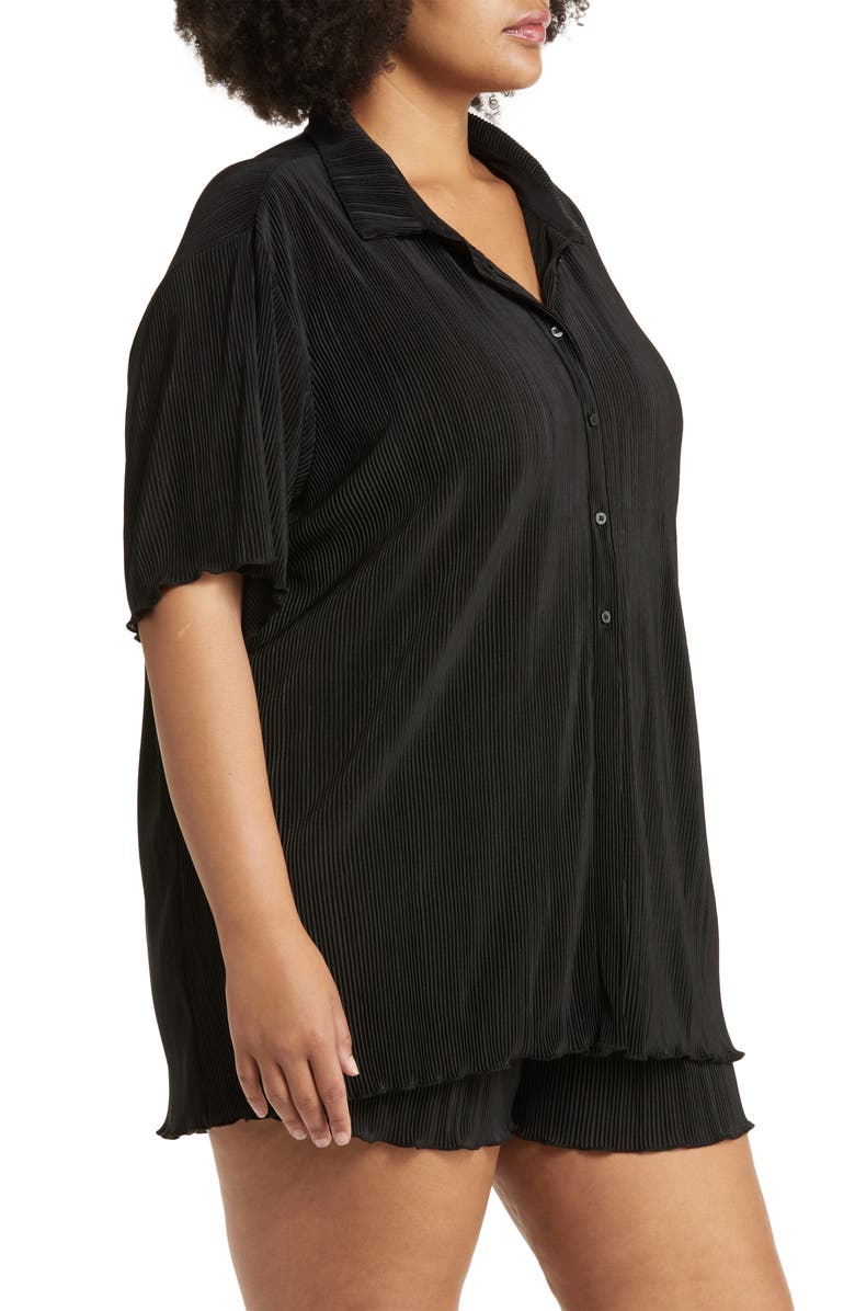 Open Edit Plissé Short Pajamas, Alternate, color,