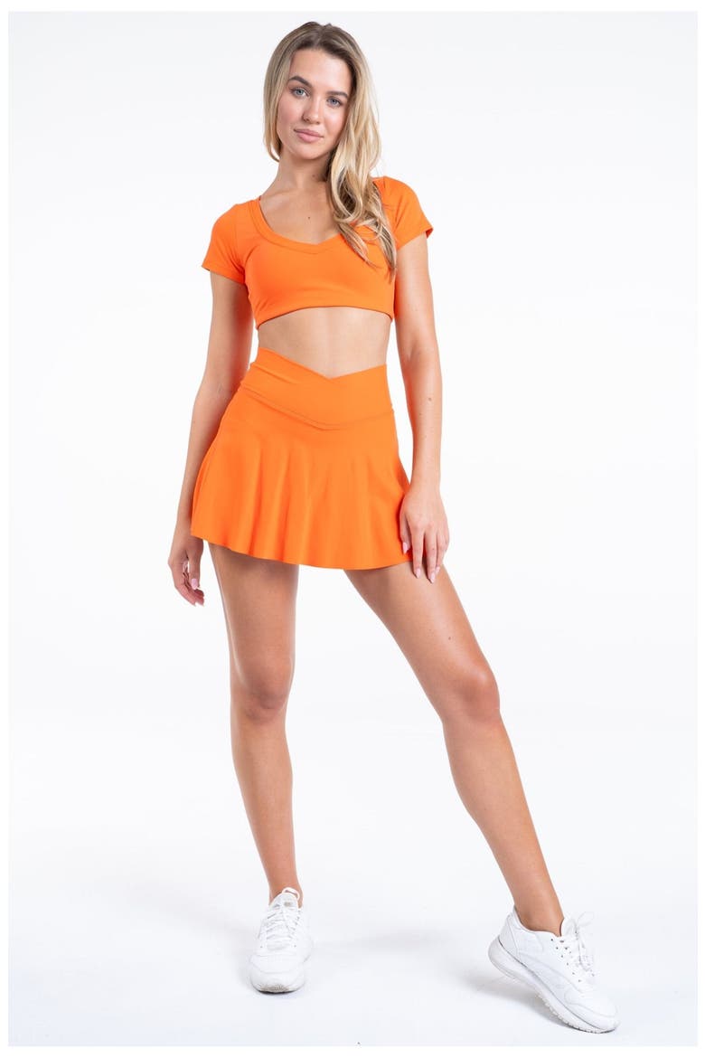 Cloud II V Cropped Tee, Alternate, color, Peach