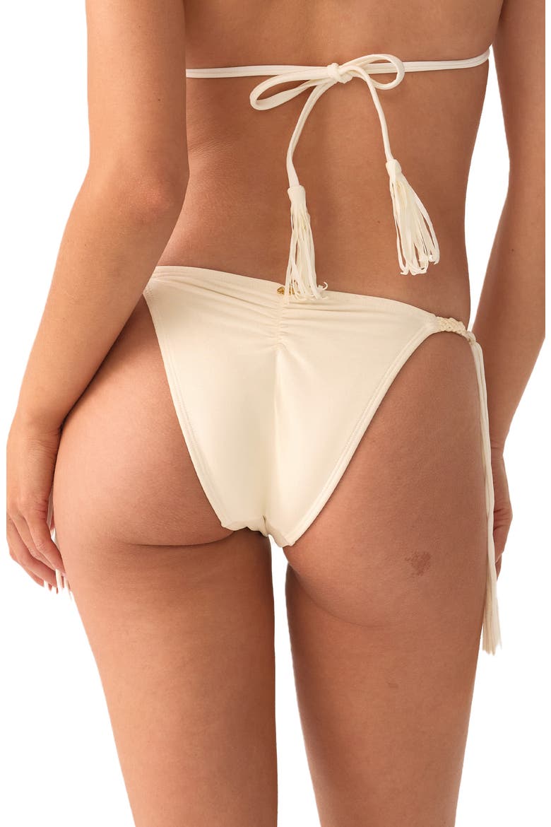 Mila Side Tie Bikini Bottoms, Alternate, color, CREAM