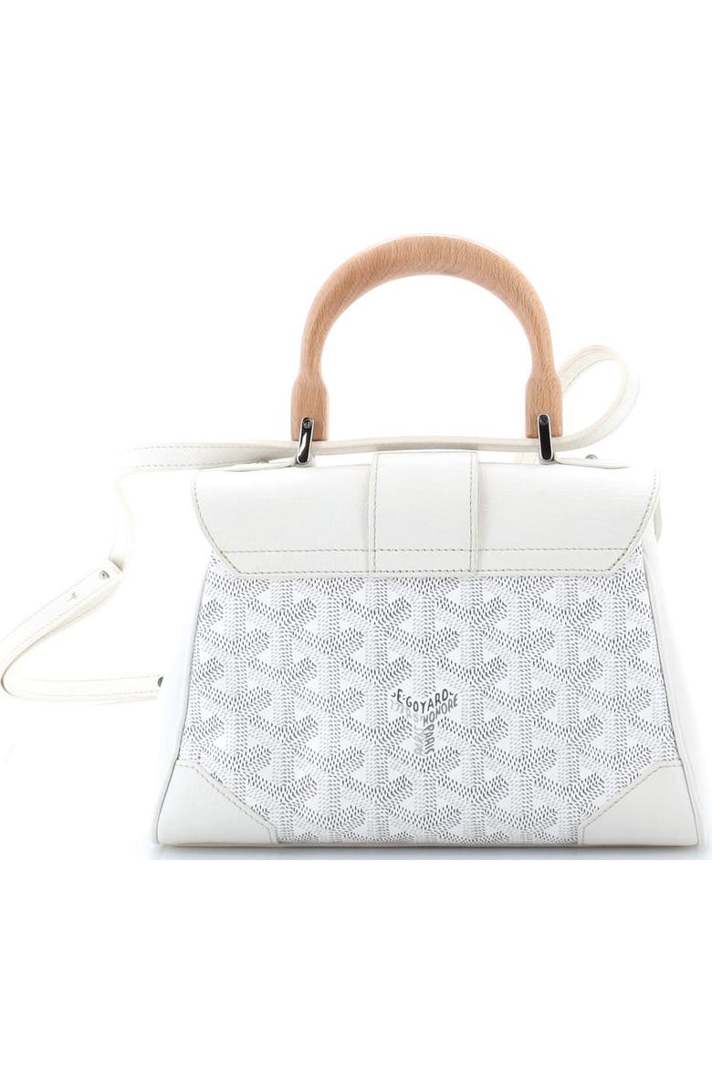 Pre-Owned Goyard Saigon Top Handle Bag Coated Canvas with Leather Mini, Alternate, color, White