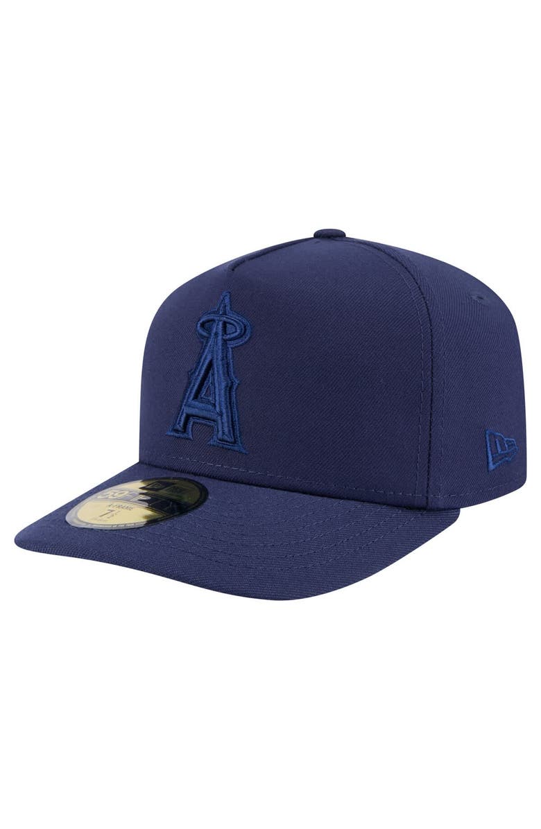 New Era Men's New Era Navy Los Angeles Angels Color Pack A-Frame 59FIFTY Fitted Hat, Alternate, color, Navy