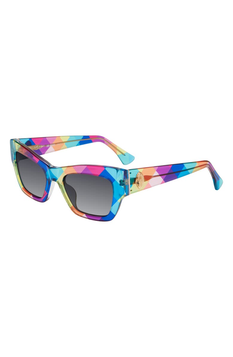 Kurt Geiger London 53mm Rectangular Sunglasses, Alternate, color, Pattern Multicolor/ Grey