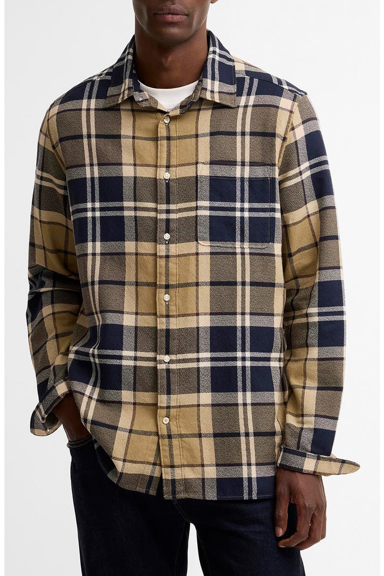 Bourne Relaxed Tartan Button Front Shirt, Main, color, BIRCHWOOD DRESS TARTAN