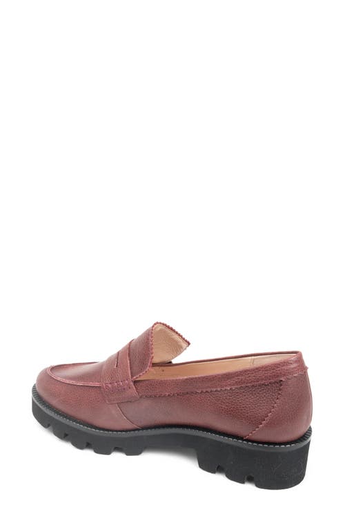 Patricia Green Vince Lug Sole Penny Loafer In Burgundy