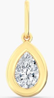 Everlee Pear Domed Lab Diamond Charm in 14K