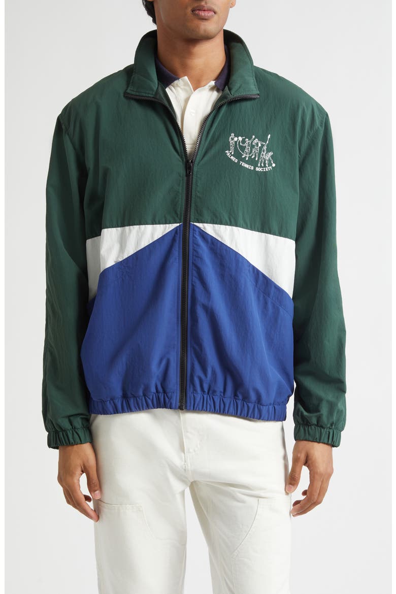 Practice Recycled Nylon Track Jacket, Main, color, DARK GREEN