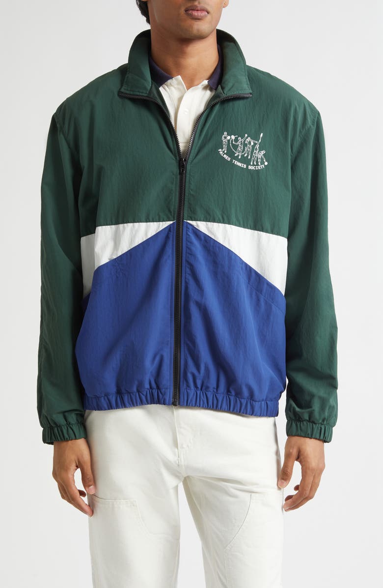 PALMES Practice Recycled Nylon Track Jacket, Main, color, Dark Green