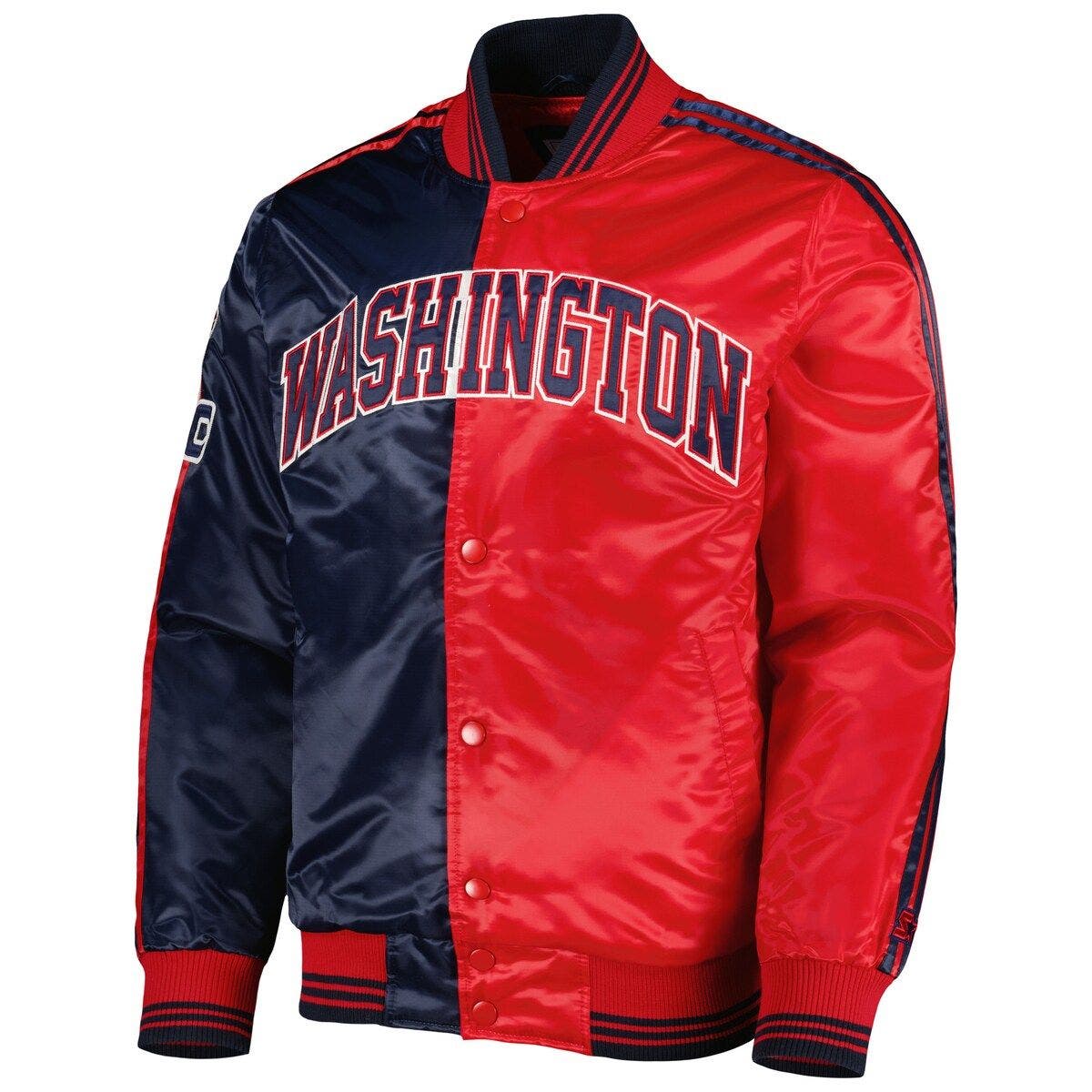 Men's Starter Navy/Red Washington Wizards Fast Break Satin Full-Snap Jacket - image 2
