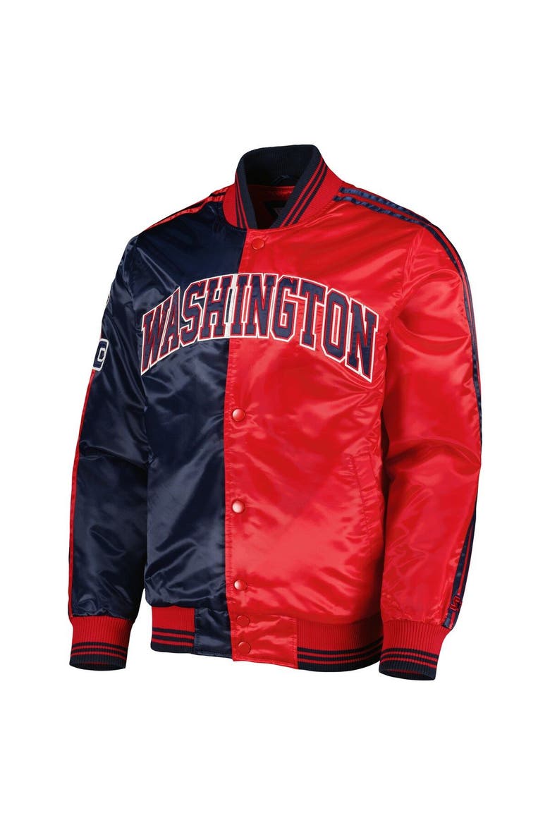 Men's Starter Navy/Red Washington Wizards Fast Break Satin Full-Snap Jacket, Alternate, color, Navy