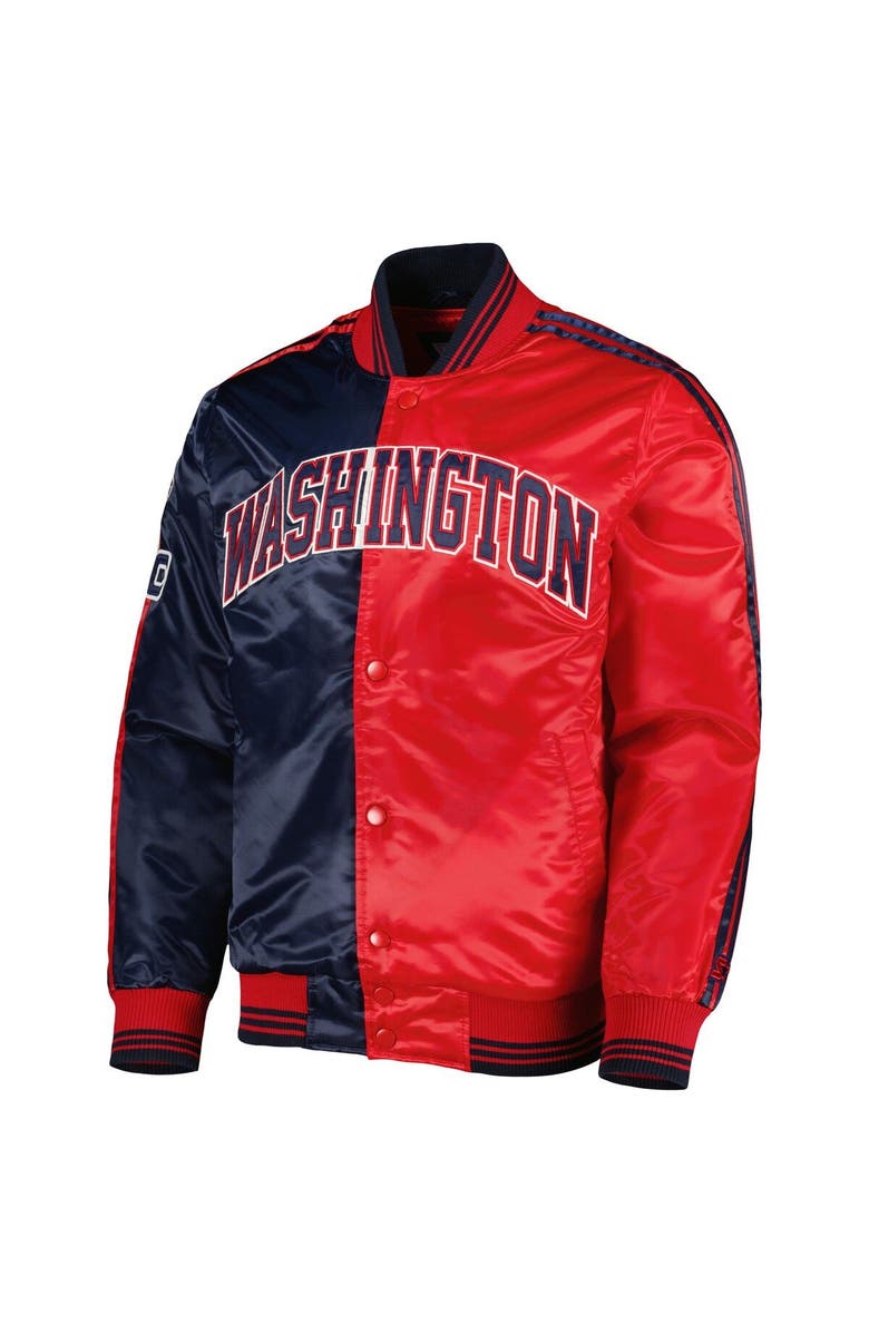 STARTER Men's Starter Navy/Red Washington Wizards Fast Break Satin Full-Snap Jacket, Alternate, color, Navy