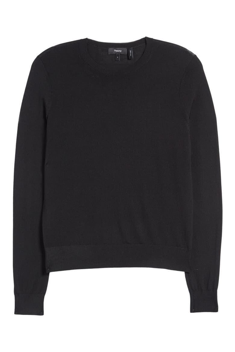 Rega Merino Wool Sweater, Alternate, color, BLACK