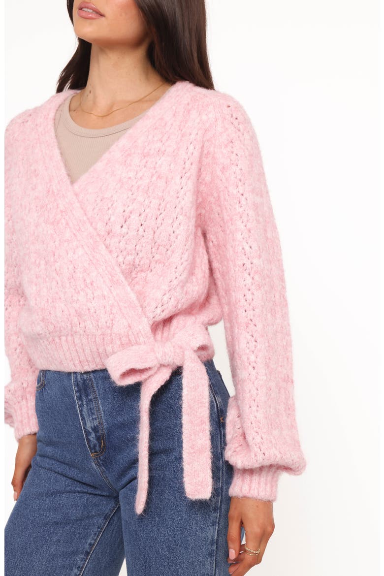 Etta Wrap Cardigan, Alternate, color, PINK