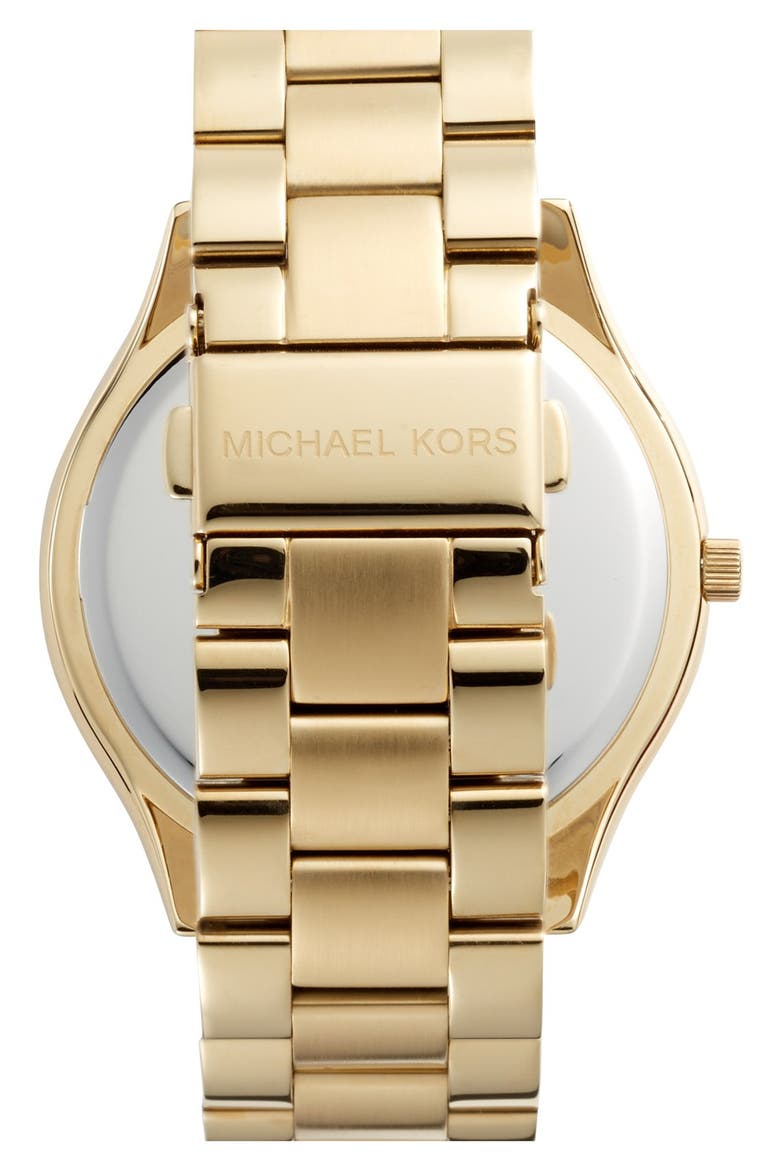 'Slim Runway' Bracelet Watch, 42mm, Alternate, color, GOLD/ BLUE