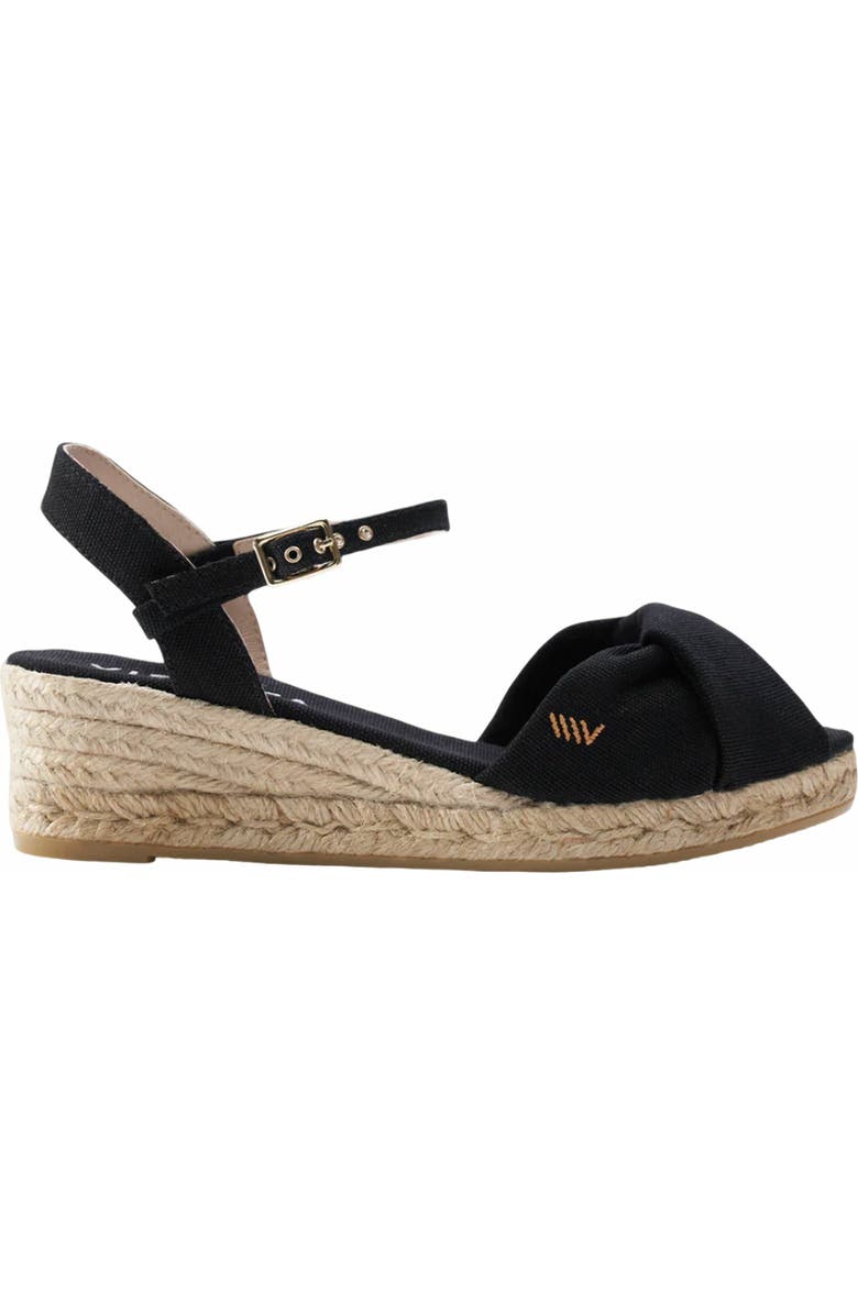VISCATA Farella Canvas Espadrille Sandal Wedges, Alternate, color, Black