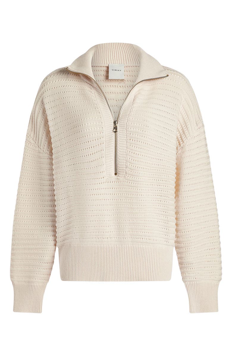 Tara Pointelle Half Zip Sweater