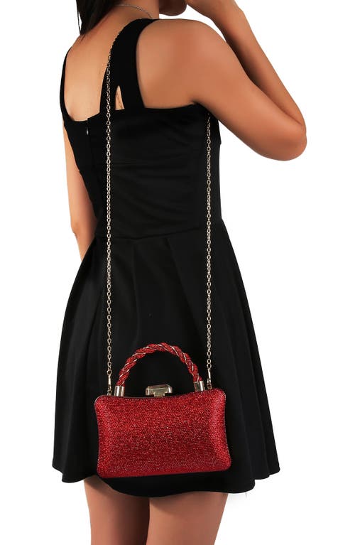 Berness Rhinestone Clutch In Red