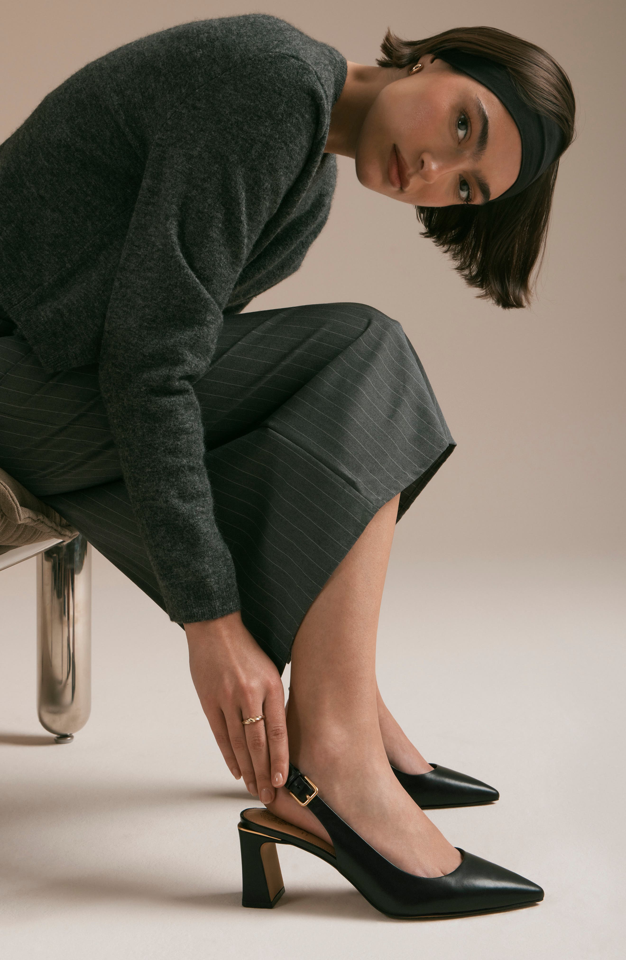 Vince Camuto Hamden Pointed Toe Slingback Pump, Alternate, color, Black Deluxe Nappa Le