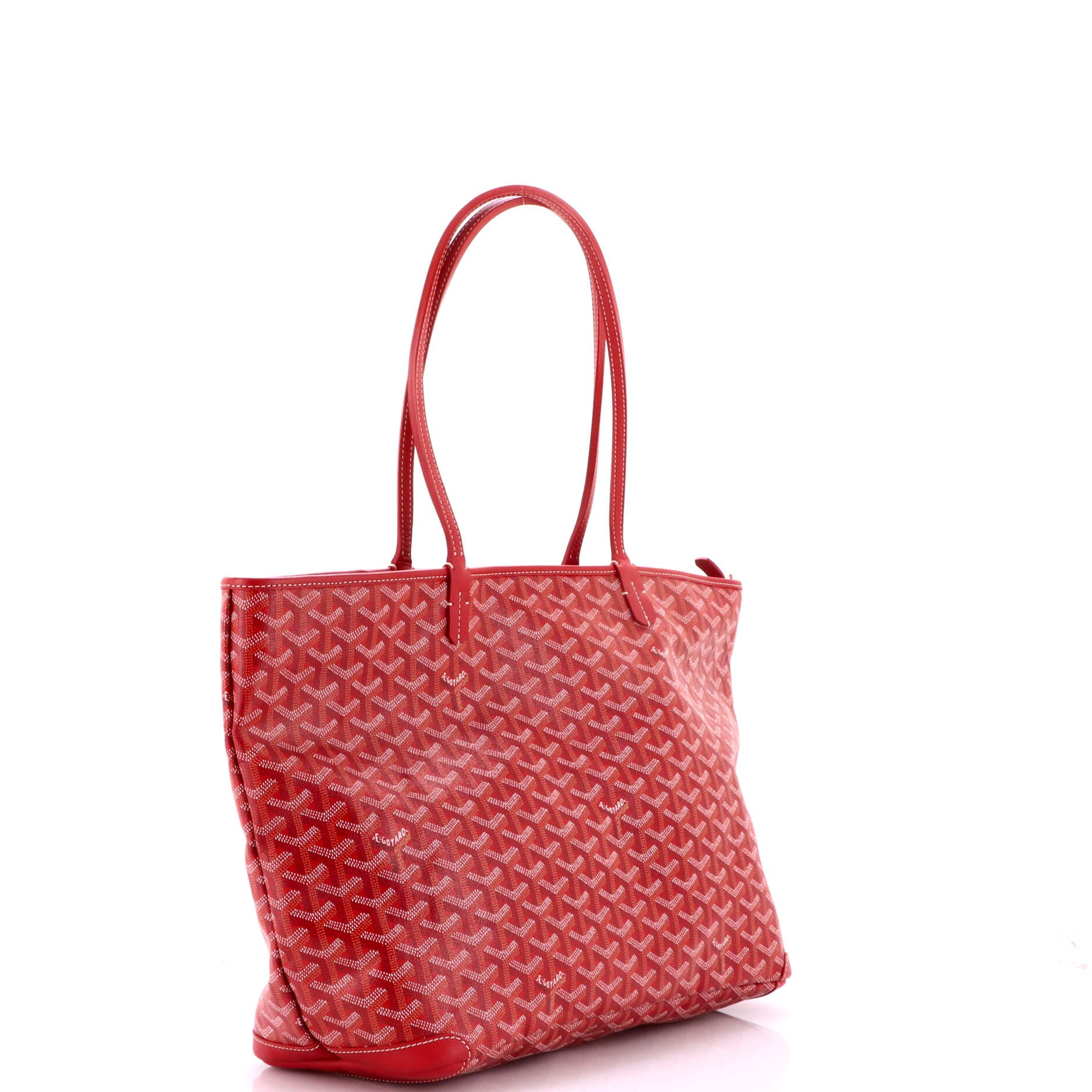 Pre-Owned Goyard Artois Tote Coated Canvas MM, Alternate, color, Red