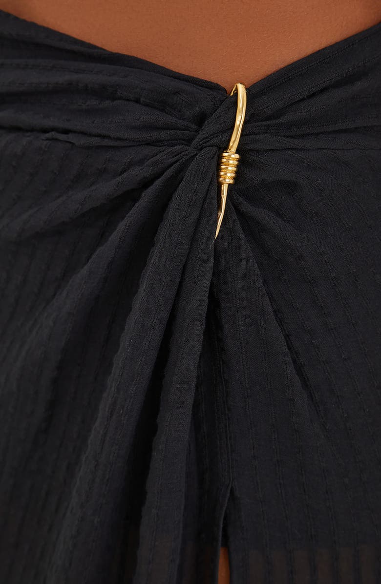 ViX Paula Hermanny Eug Cover-Up Midi Skirt, Alternate, color, Black