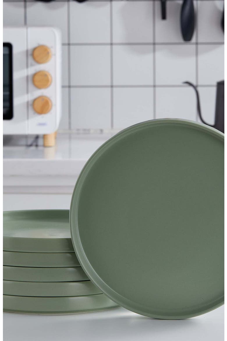 Stella Porcelain 6-Piece Dinner Plate Set, Alternate, color, Terracotta
