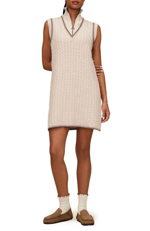 Ugg (r) Rylynn Quarter-zip Sleeveless Minidress In Oatmeal Heather