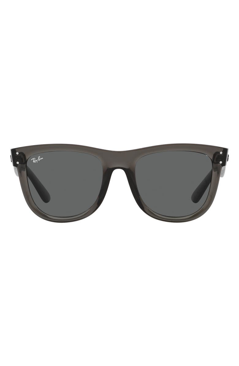 Ray-Ban Wayfarer Reverse 50mm Square Sunglasses, Alternate, color, Transparent Dark Grey