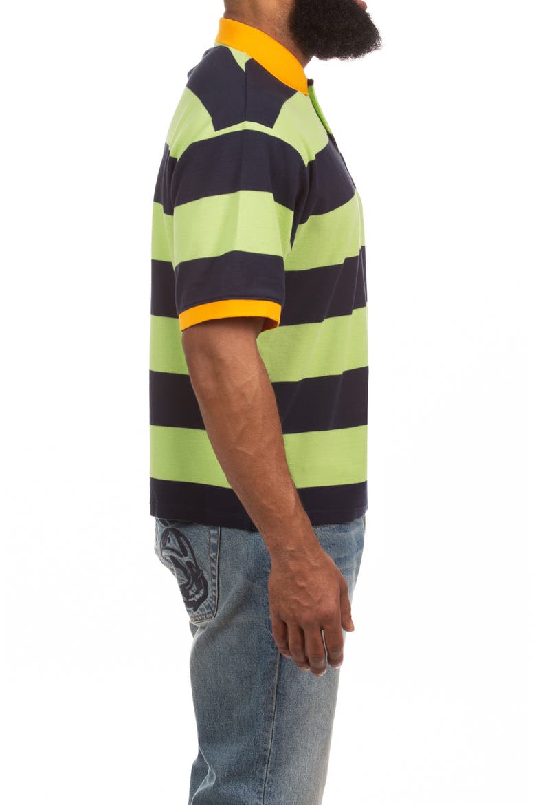 BB Tribeca Stripe Cotton Piqué Polo, Alternate, color, JADE LIME