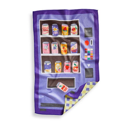 Super Absorbent Kitchen Towel Soda Machine Dishtowel Multi 80% Recycled Polyester 18x30 in