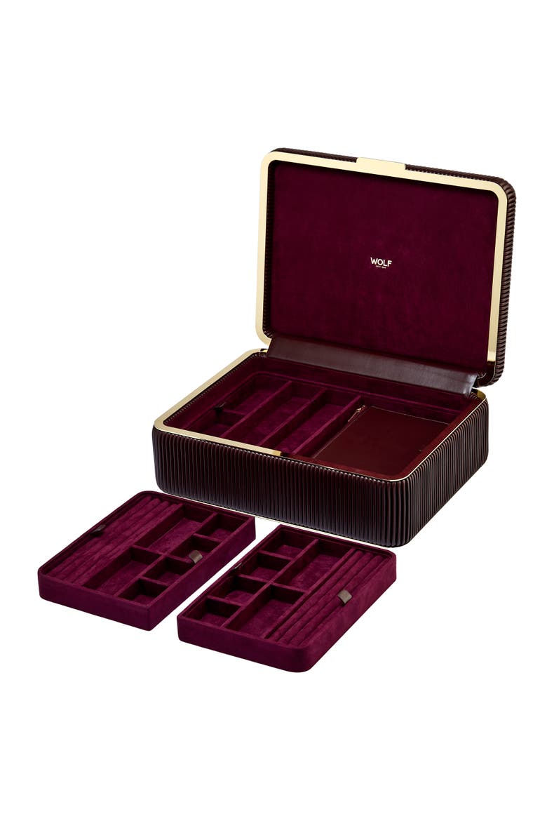 Bella Large Jewelry Box, Alternate, color, Bordeaux