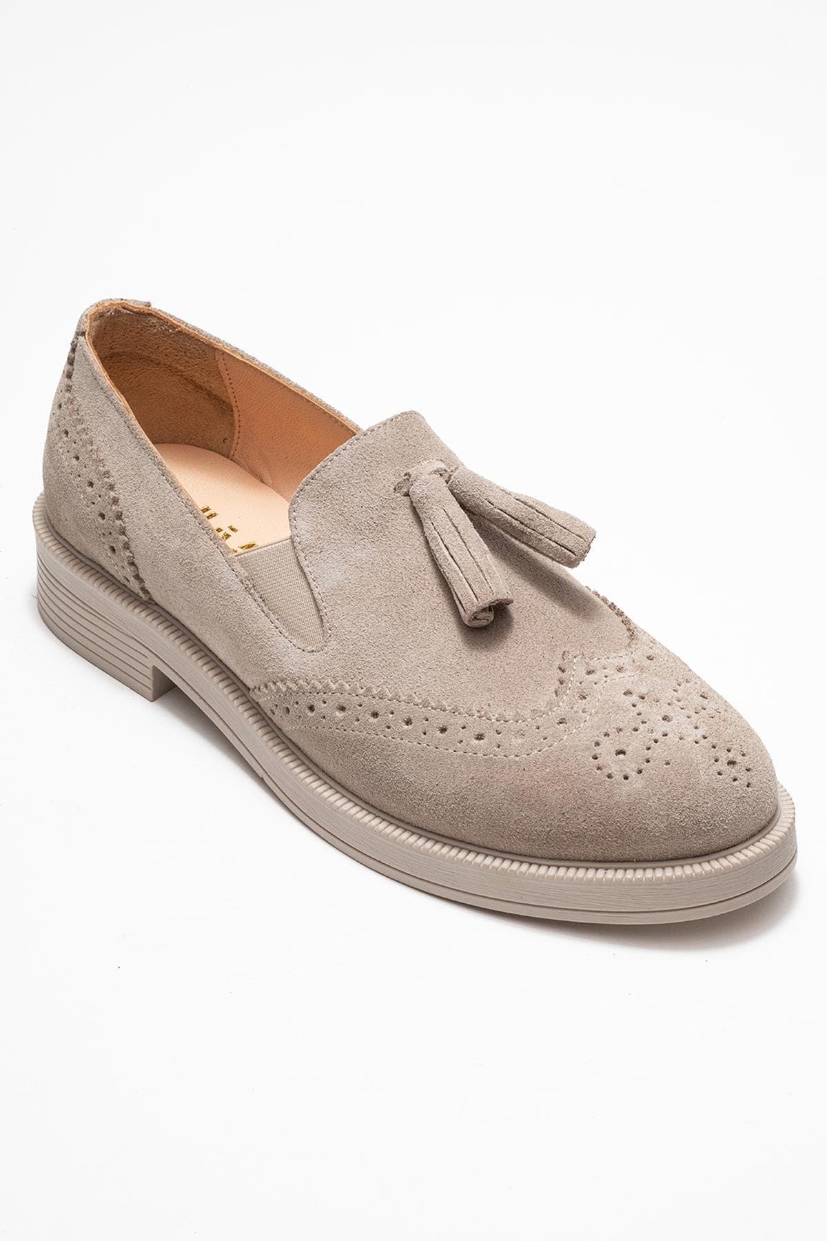 Beige Suede Leather