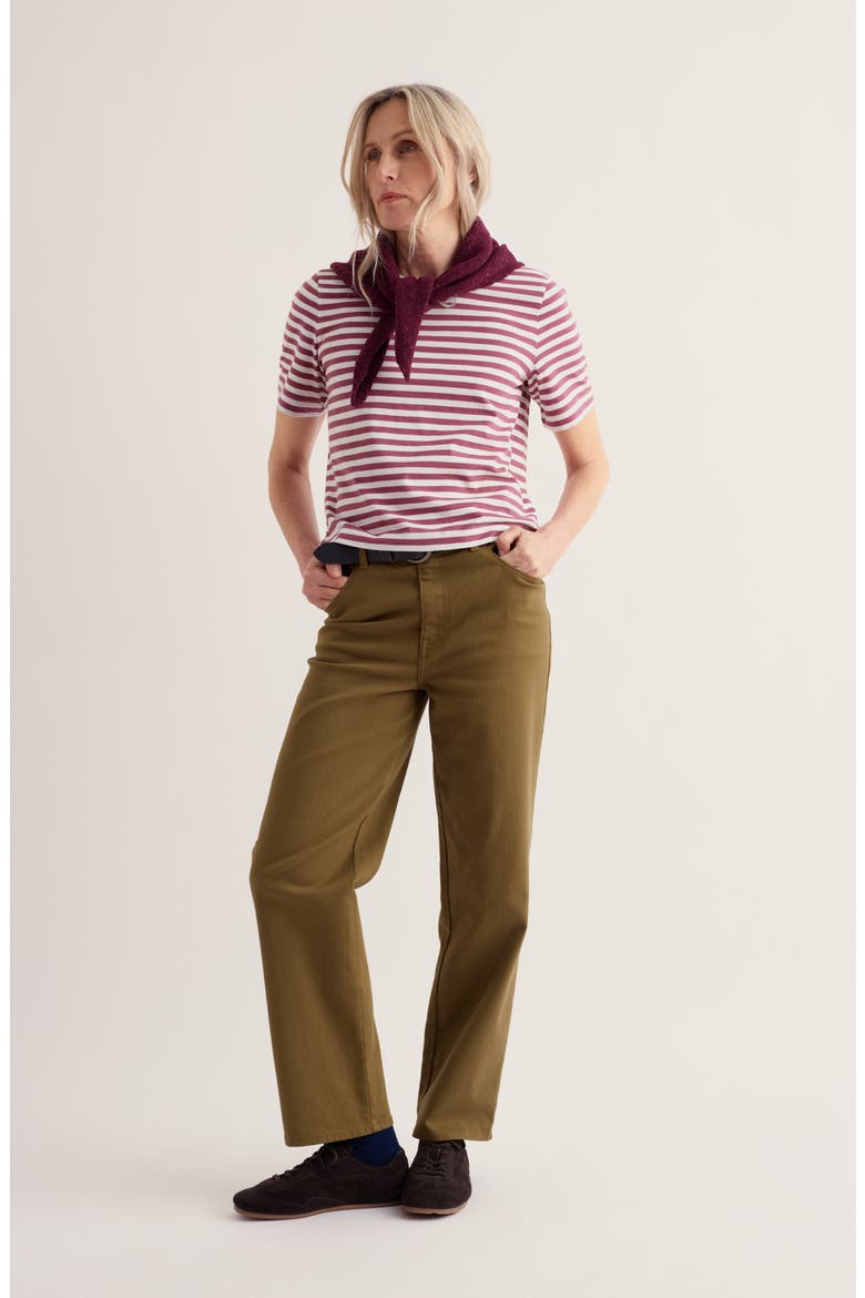 Copseland Striped Organic Cotton T-Shirt, Alternate, color, MINI CORNISH CHALK ROSA