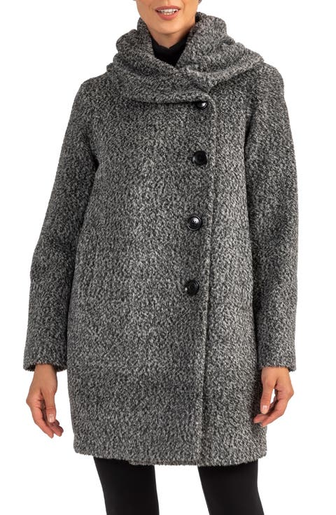 Cocoon Wool & Alpaca Blend Bouclé Coat