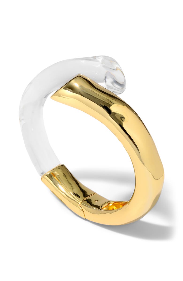 Alexis Bittar Liquid Lucite<sup>®</sup> Bypass Bracelet, Alternate, color, Gold/ Clear