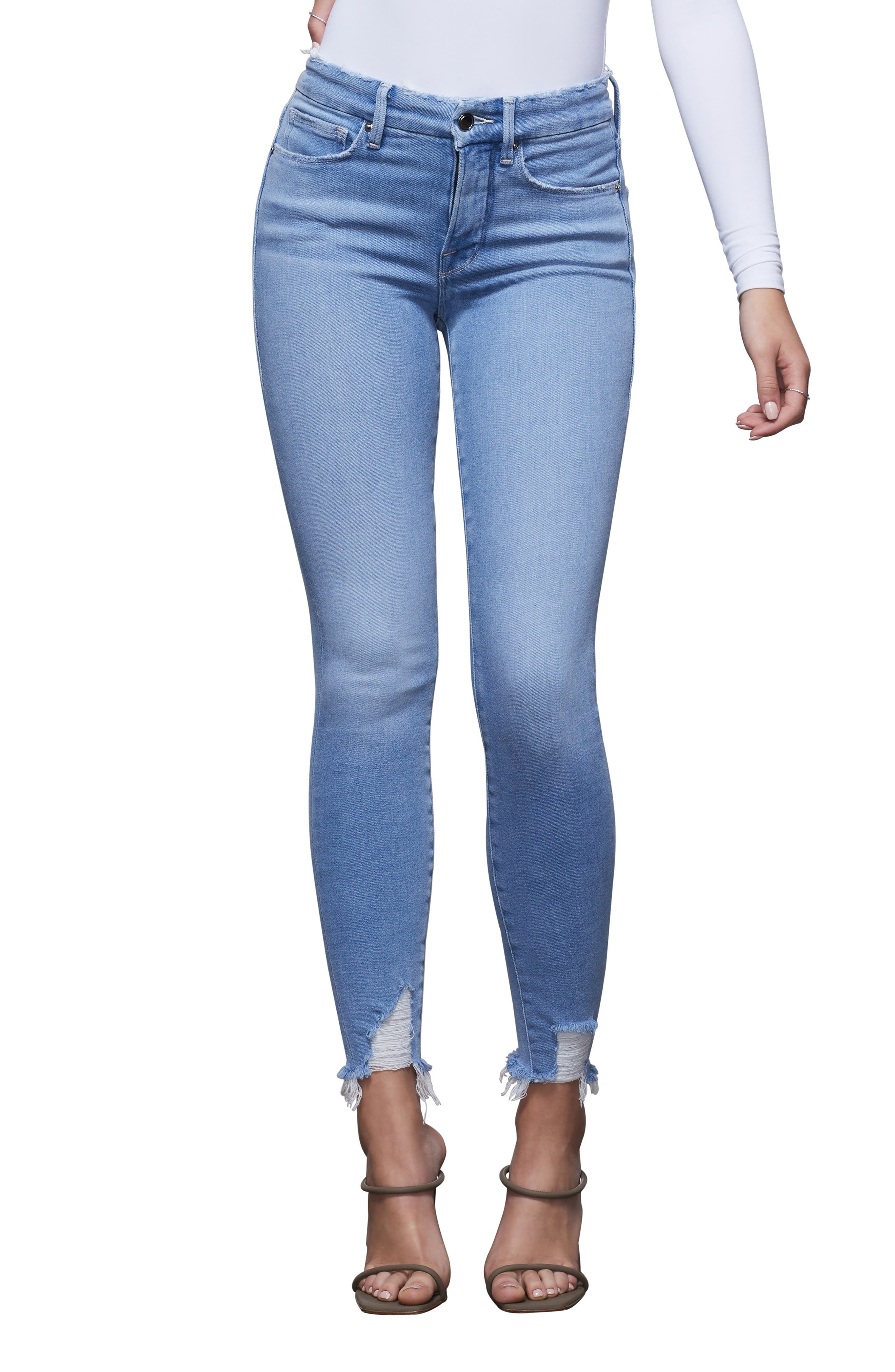 Good American Good Legs High Waist Ankle Skinny Jeans (Women ...