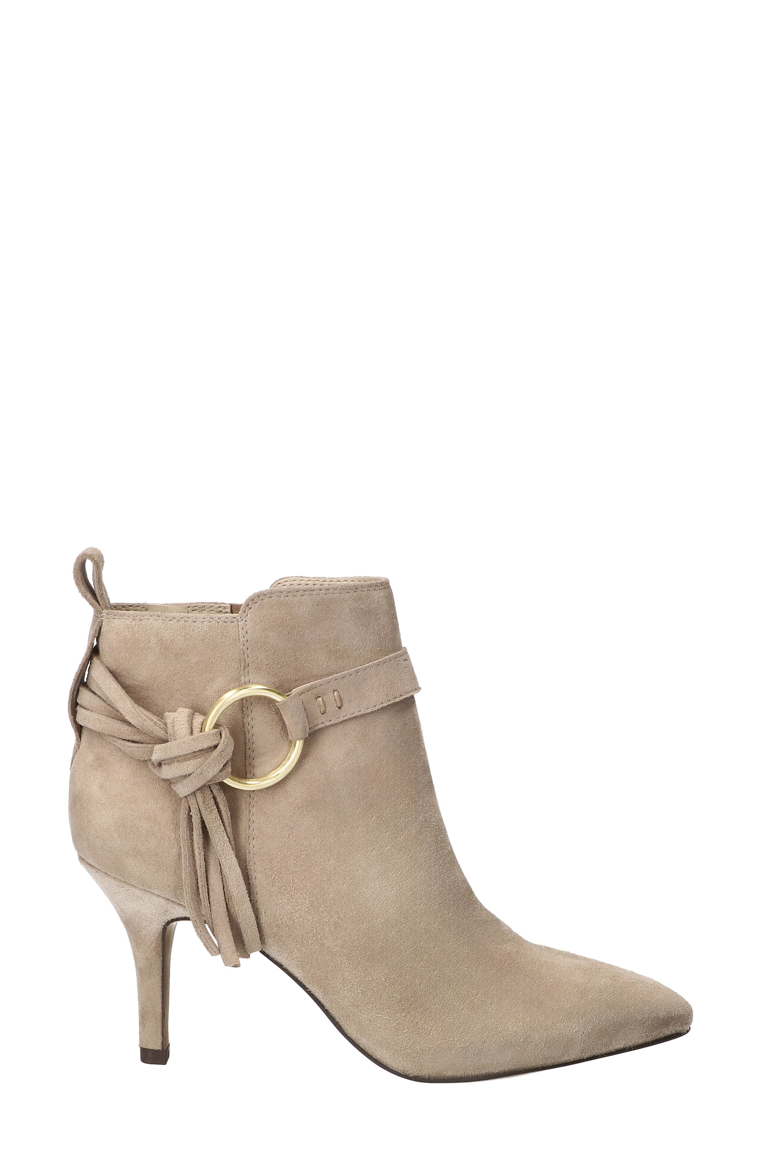 Flair Harness Bootie, Alternate, color, ALMOND SUEDE LEATHER