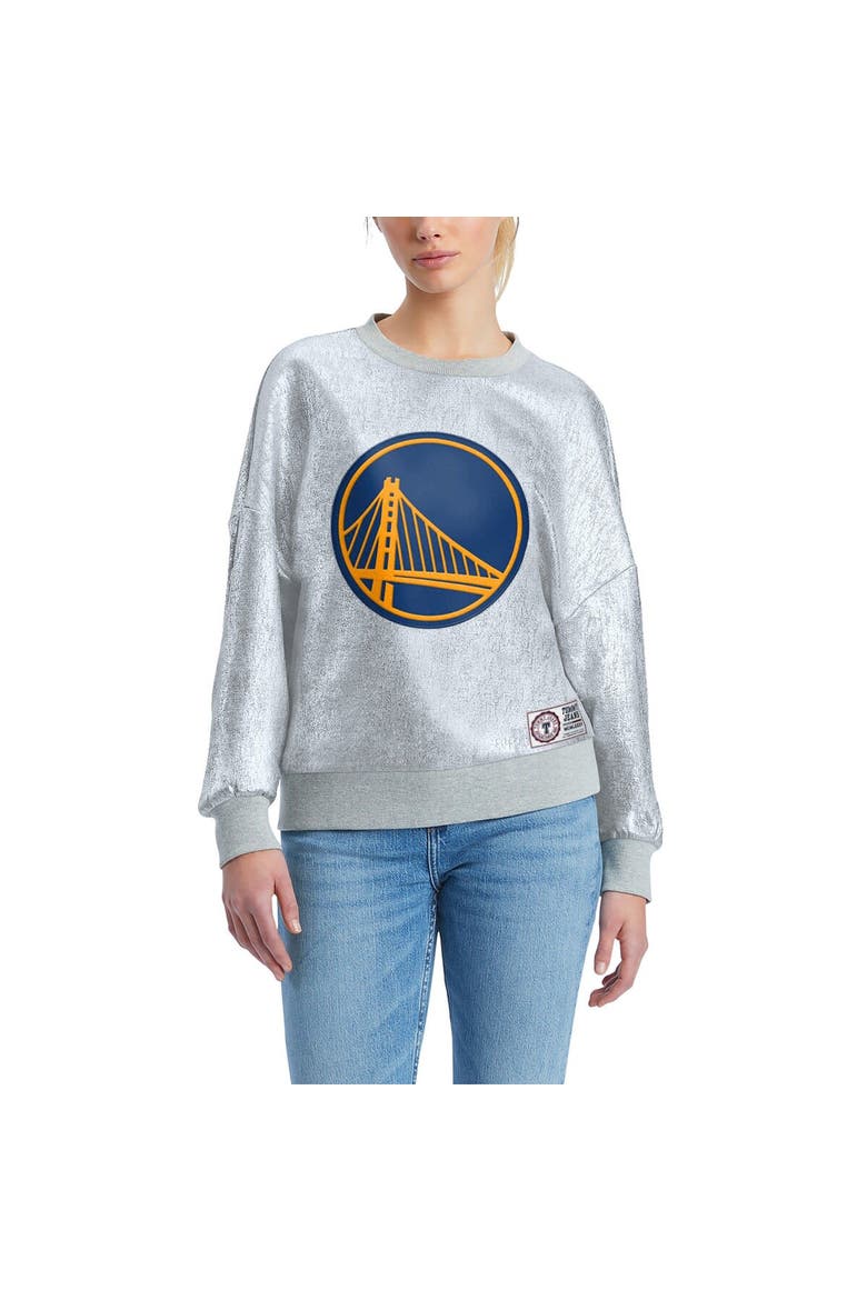 Women's Tommy Jeans Silver Golden State Warriors Tracy Pullover Sweatshirt, Main, color, Silver