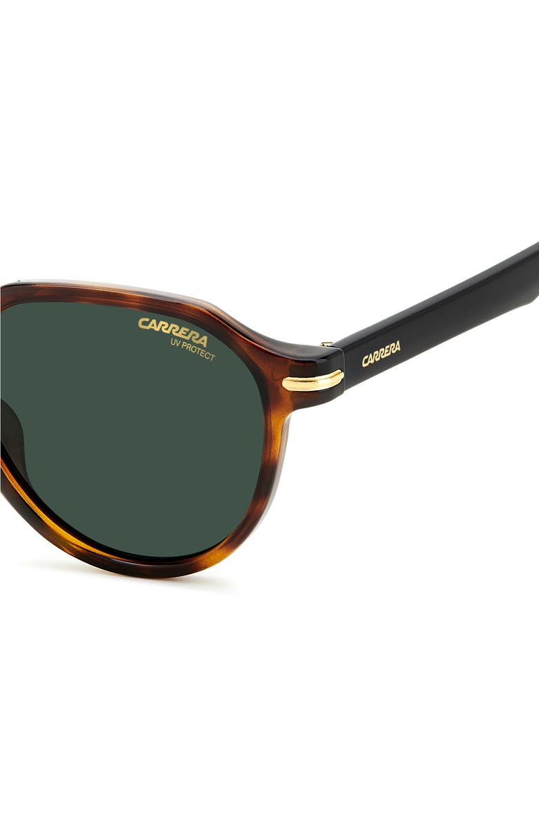 Carrera Eyewear 50mm Round Sunglasses, Alternate, color, Havana/ Green
