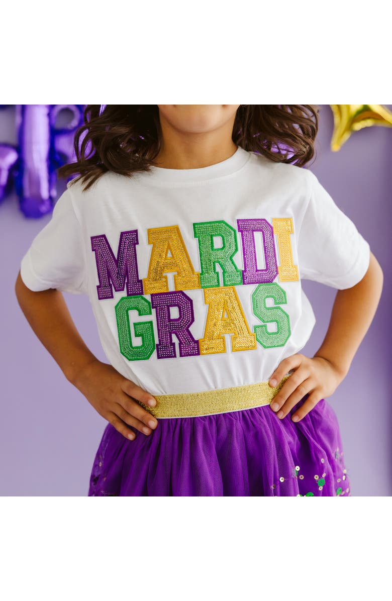 Sweet Wink Mardi Gras Patch Short Sleeve T-Shirt, Alternate, color, 